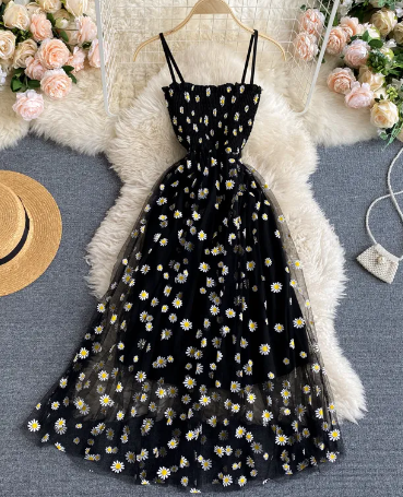 Vestido de Dos Capas con Tirantes AUREA