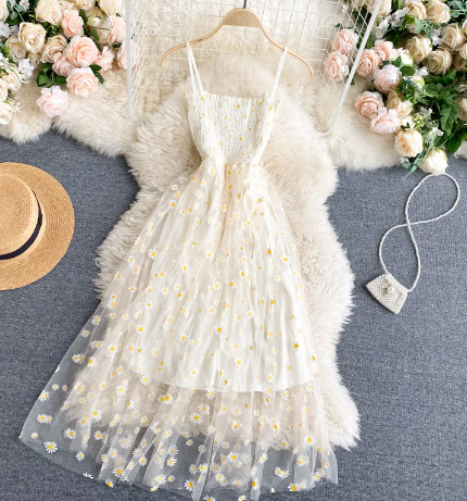 Vestido de Dos Capas con Tirantes AUREA